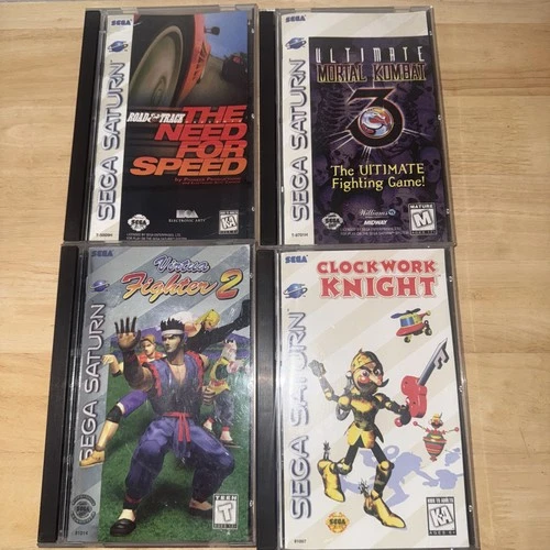 SEGA SATURN LOT OF 4 MK3 VIRTUA FIGHTER 2 CLOCKWORK KNIGHT THE NEED FOR SPEED