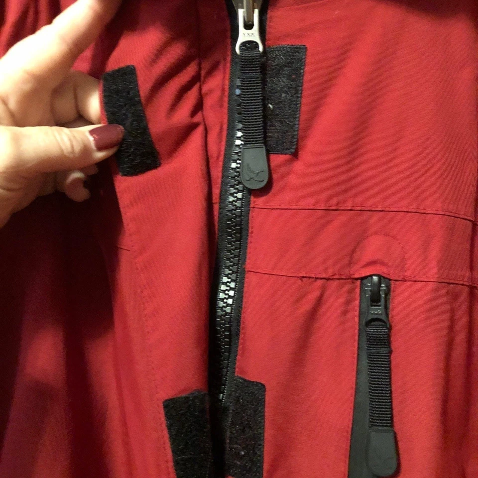 Chaqueta Abrigo de Invierno Eddie Bauer Mujer XXL Roja Muchos Bolsillos Capucha Extraíble Foto 3 de 4