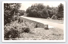 c1950 Linville River Bridge RPPC Blue Ridge Parkway NC Stone Arch Road