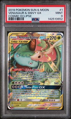 Venusaur & Snivy-GX graded PSA 9 for sale on eBay