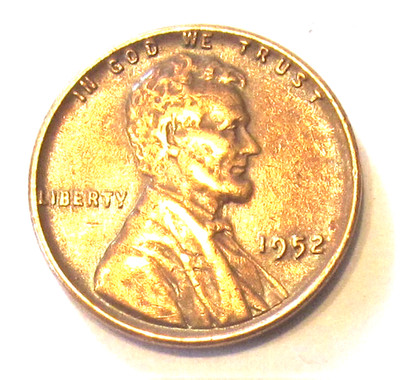 1952-P *** Wheat Penny Cent *** 75 Years Old, Fine 1c Coin