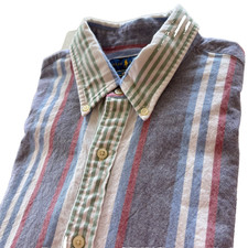 Ralph Lauren Stretch Oxford Vintage Men  s XL Slim Fit Multicolor Stripe LS