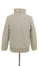 Goodmove Women's Puffer Jacket Size 12 Beige Velour Cord Pocket Drawcord Hem New