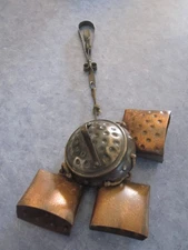 Vintage Copper/Metal Swiss Dinner Bell Cow Bells Wind Chimes