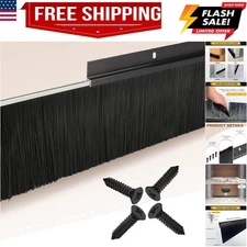 4-Pack Garage Door Brush Seal – Black Bottom Sweep – Roll-Up Door Stripping, ...