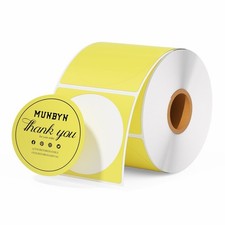 2 Inch Circle Yellow Thermal Sticker Labels, MultiPurpose SelfAdhesive Round ...
