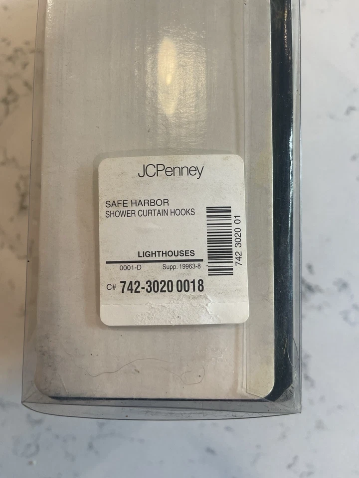 Juego completo de 12 ganchos para cortina de ducha faro encanto náutico nuevo stock antiguo Foto 3 de 4
