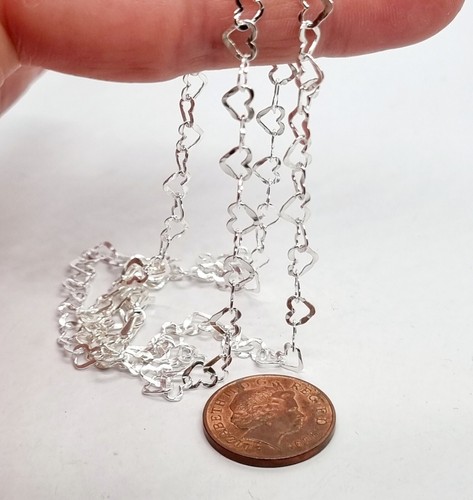925 Sterling Silver Bracelet Ladies Heart Link Chain - 5mm - 7.5inch - Imagen 12 de 18
