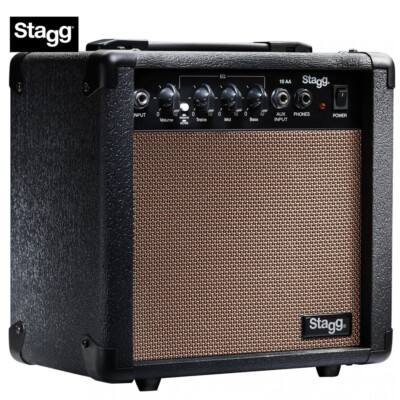 Stagg 10 Watts Acoustic Guitar Amplifier with 8'' Speakers and 3 Band Equalizer 