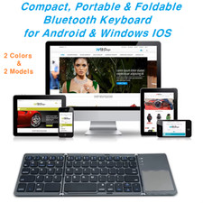 Compact Folding Keyboard w/ Bluetooth Touchpad