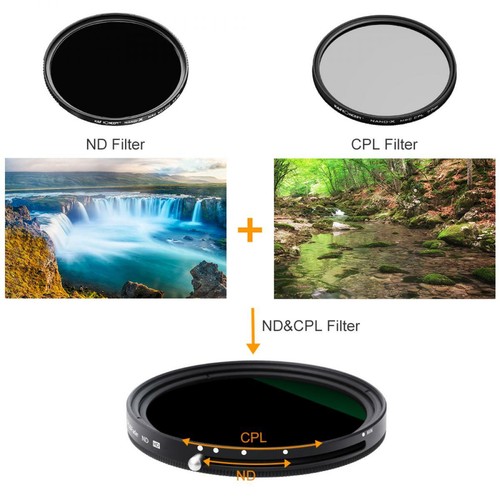 K&F Concept ND2-ND32+CPL lens filter 2 in 1 function 49-82mm variable No X cross - Picture 29 of 51