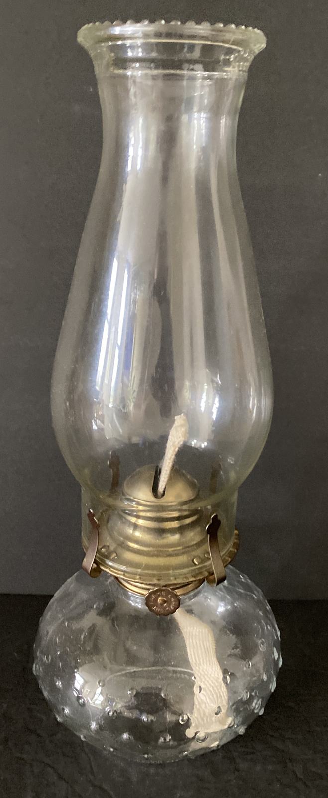 Lamplight Farms Oil Lamp Hobnail Clear Glass 13” Tall Beautiful & Rare