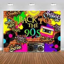 Back to The 90s Backdrop Retro Graffiti Brick Wall 1990s Hip Hop Photography ...