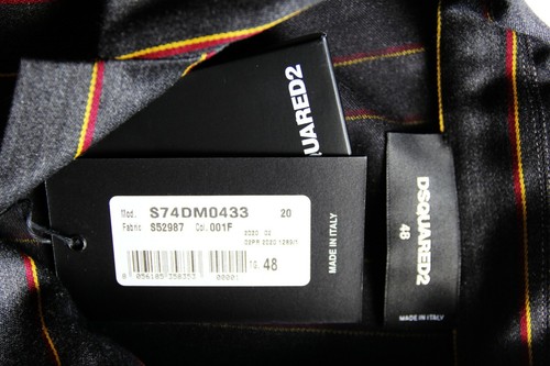 BNWT AW20 DSQUARED2 PREPPY STRIPE PATTERN SHIRT 48 - Picture 9 of 12
