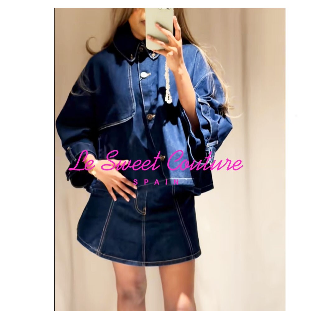 ZARA WOMAN NWT SS25 TRF DENIM CAPE JACKET DARK INDIGO 0250 ZARA WOMAN NWT SS25 TRF DENIM CAPE JACKET DARK INDIGO 0250
