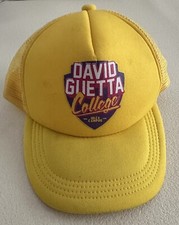 David Guetta college IBIZA CAMPUS TRUCKER CAP Yellow 00s hat merch music