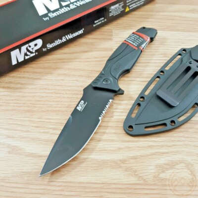 Smith & Wesson Fixed Knife 4.25'' Stainless Full Tang Blade Black Nylon Handle