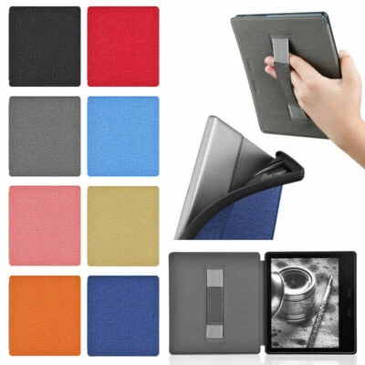 For Amazon Kindle Oasis 2/3 10th Leather Smart Case Magnetic Cover W/ Hand Strap