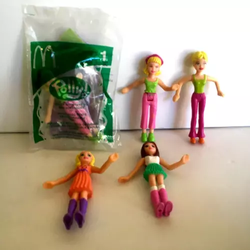McDonald's Polly Pocket Dolls Happy Meal Toys Lot of 5 3.5" Tall