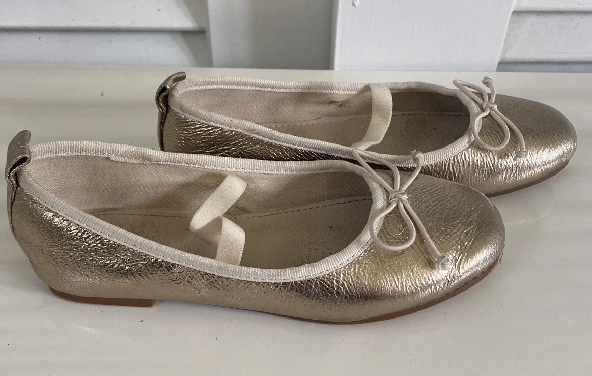 Little girl gold ballet flats sale