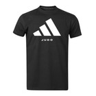 adidas Judo T-Shirt Black Casual Training 100% Cotton Mens
