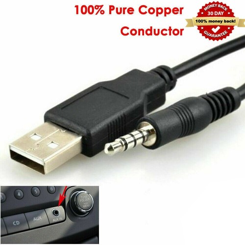 3.5mm Car AUX Audio Plug Jack Male to USB 2.0 Male Cord Converter Adapter Cable - Picture 3 of 8