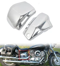 Chrome Left Right Battery Side Cover For Yamaha V Star 1100 XVS1100 1999-2011