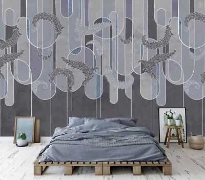 Art DECO Poho Federn Neutral Tapete Wandbild Abnehmbar Abwaschbar Abziehen & Kleben