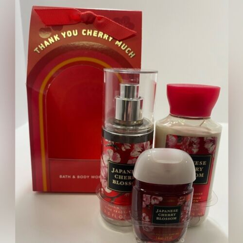 Bath & Body Works BBW "Japanese Cherry Blossom, Thank You Cherry Much" 3 mini - Foto 3 di 7