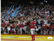 JOEY MENESES WBC BAT-FLIP MEXICO USA NATIONALS SIGNED BASEBALL PHOTO 8X10 COA