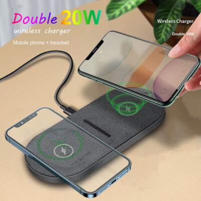 US 20W Wireless Charger Dual Pad For Apple AirPods iPhone Air 17 16 Samsung S25+