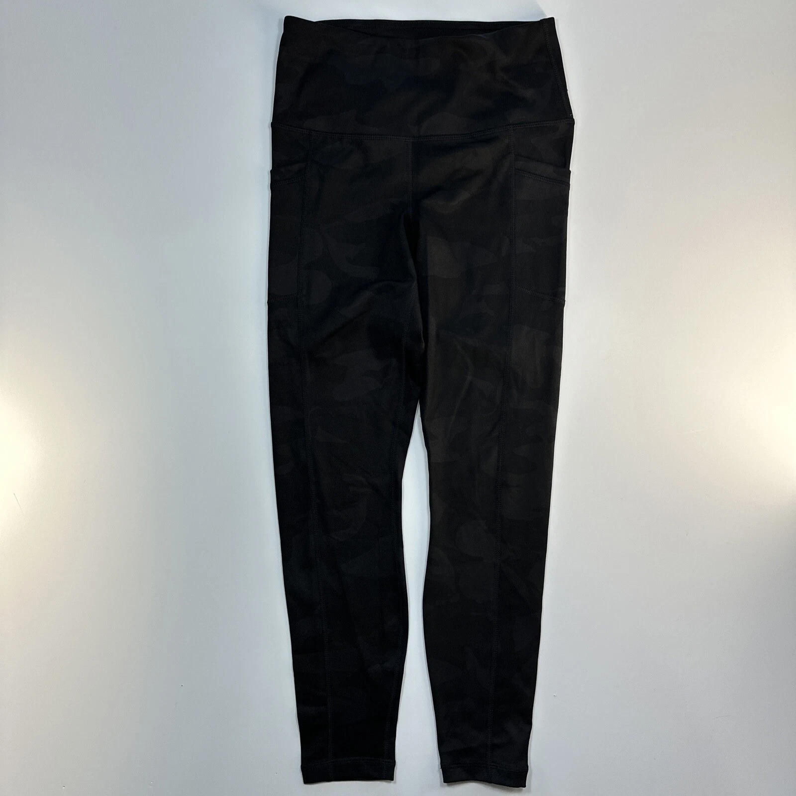 yogalicious lux high rise side pockets ankle camo pants