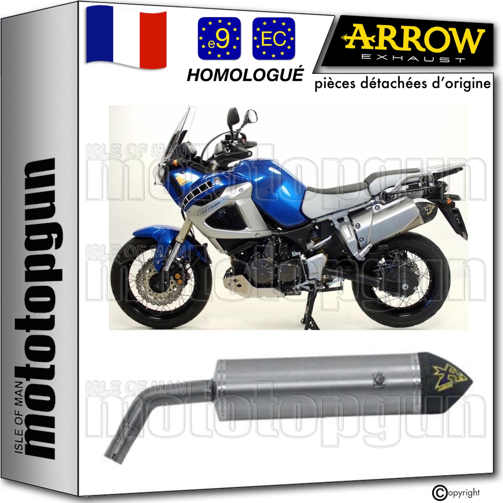 Échappement moto Arrow Maxi homologué silencieux carbone Yamaha XT 1200 Z Super Ténéré 2011