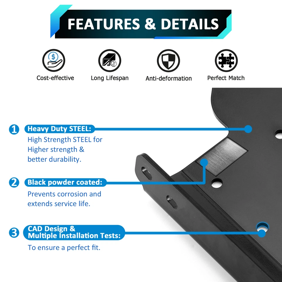 Soporte de montaje de cabrestante UTV de acero de alta resistencia para Kawasaki Teryx4 750 800 12-25 Foto 3 de 4