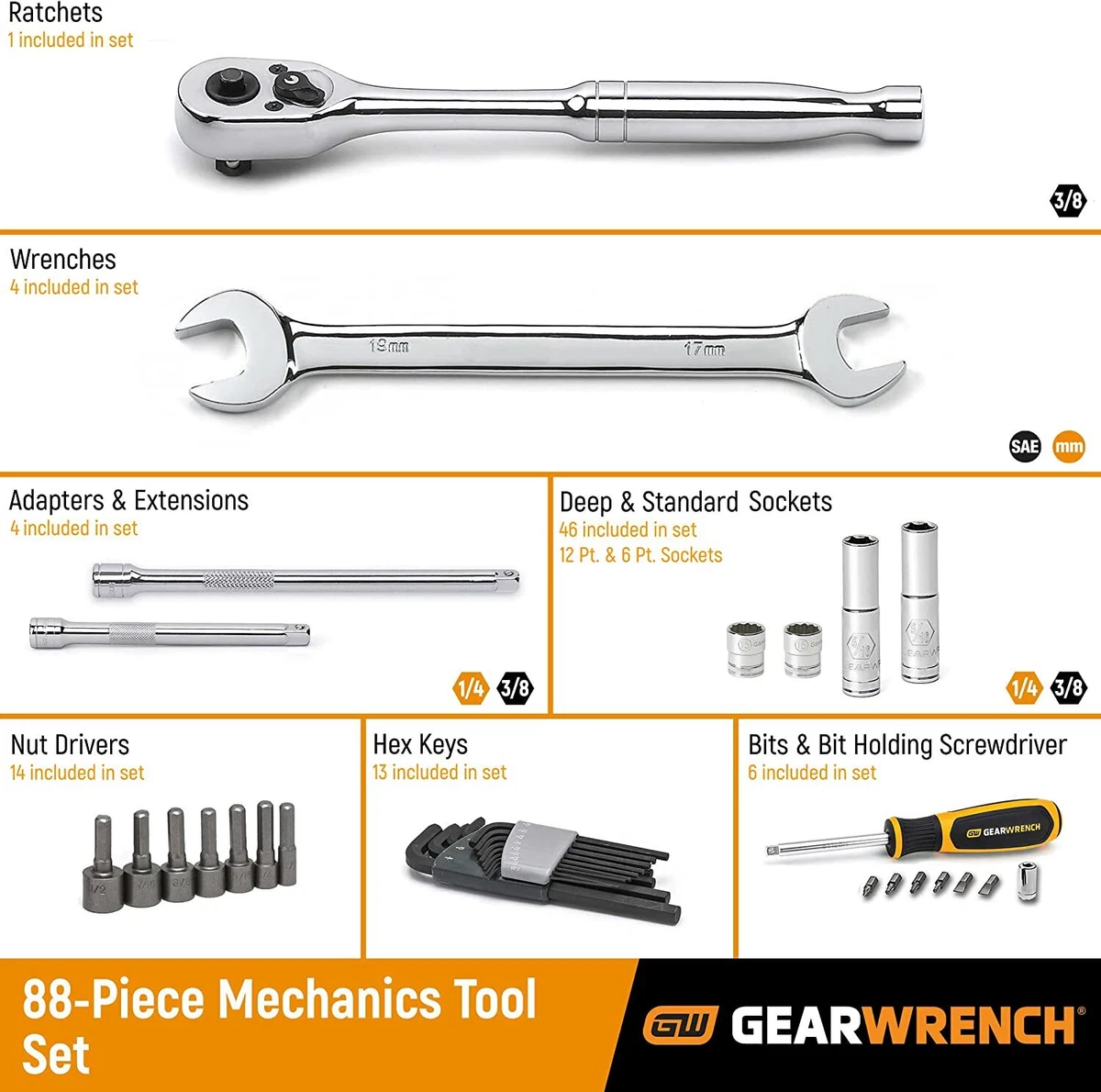 GearWrench 80930 88 Piece 1/4
