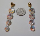 Vintage Gold Tone And AB Acrylic Dangle Earrings. 3” X 7/8”. — photo 4