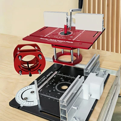 BRANDED Woodworking Router Lift Aluminum Table Insert Plate Miter Gauge Trimming Worktop
