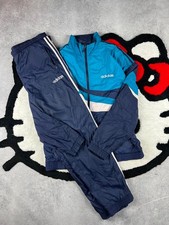 Vintage Y2K Adidas 90s Retro Nylon Track Suit Men's Blue Size M
