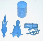 Vintage 1960s Marx IGY Arctic Alaska Playset Blue Plastic Accessories