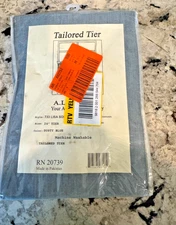 Ellis Curtain Lisa Solid Dusty Blue Polyester/Cotton 56 in W x 24 in L Tier