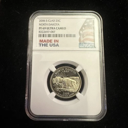 2006 S Clad North Dakota State Quarter NGC PF69 Ultra Cameo Made in USA Label