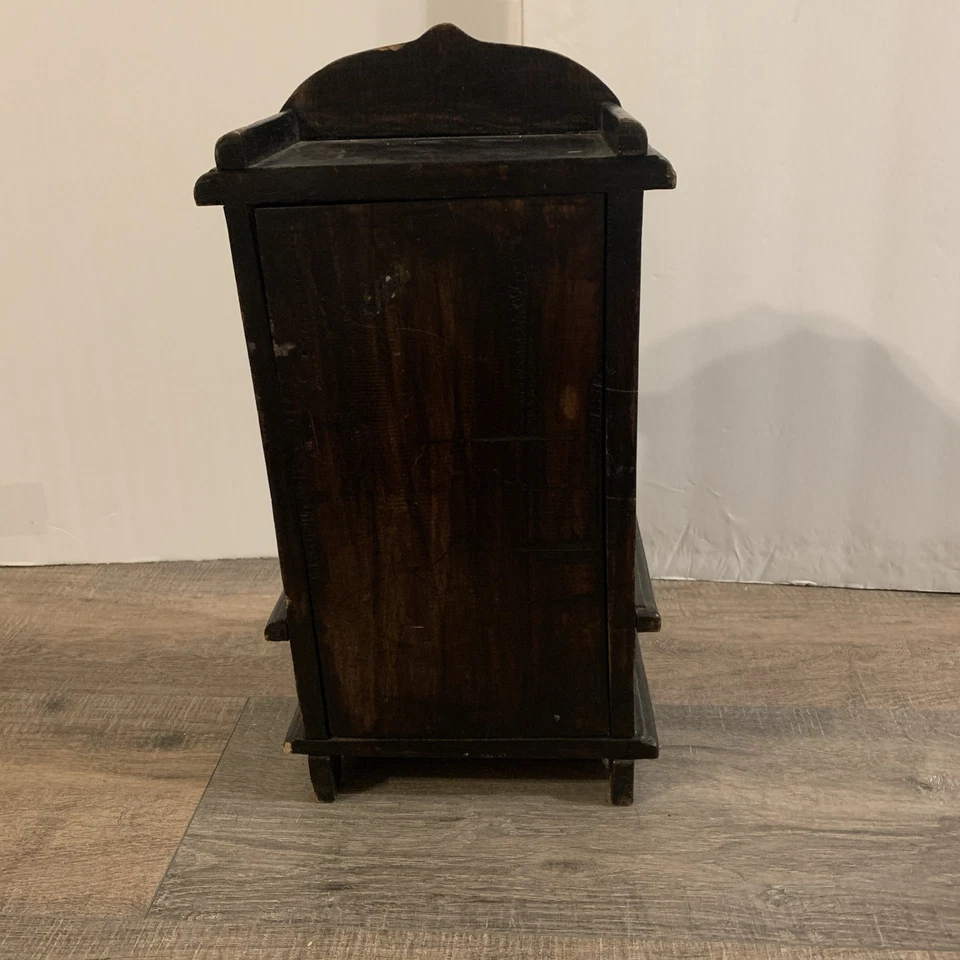 Antiguo altar santuario budista de madera tallada a mano ~ con incrustaciones de madreperla Foto 3 de 4