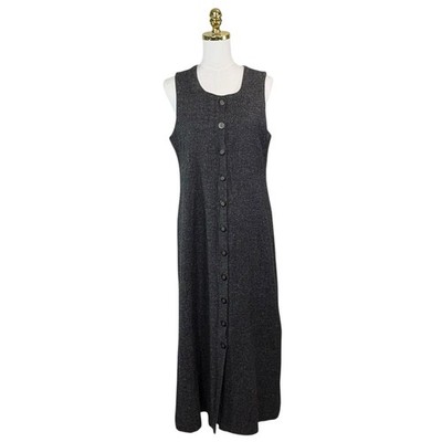 Christopher Banks Womans Dress Jumper Size 8 Button Down Bib Long Sleeveless