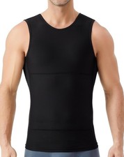 Mens Compression Shirt Slimming Body Shaper Vest Tank Top Tummy Control