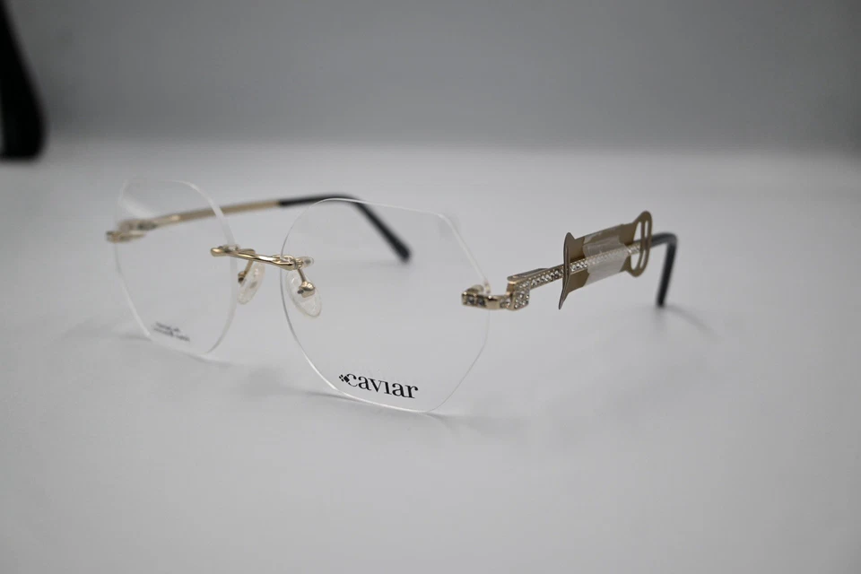 NICE Caviar Collection M 2400 Eyeglasses FRAMES C 21 Gold  53[]16-130 K492 - Image 2 of 4