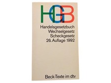 HGB Handelsgesetzbuch Wechselgesetz Scheckgesetz 26. Auflage 1992 Beck-Texte