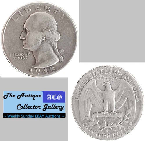 1948 S US San Francisco Mint Silver Washington Quarter🪙Post World War 2 Era🪙