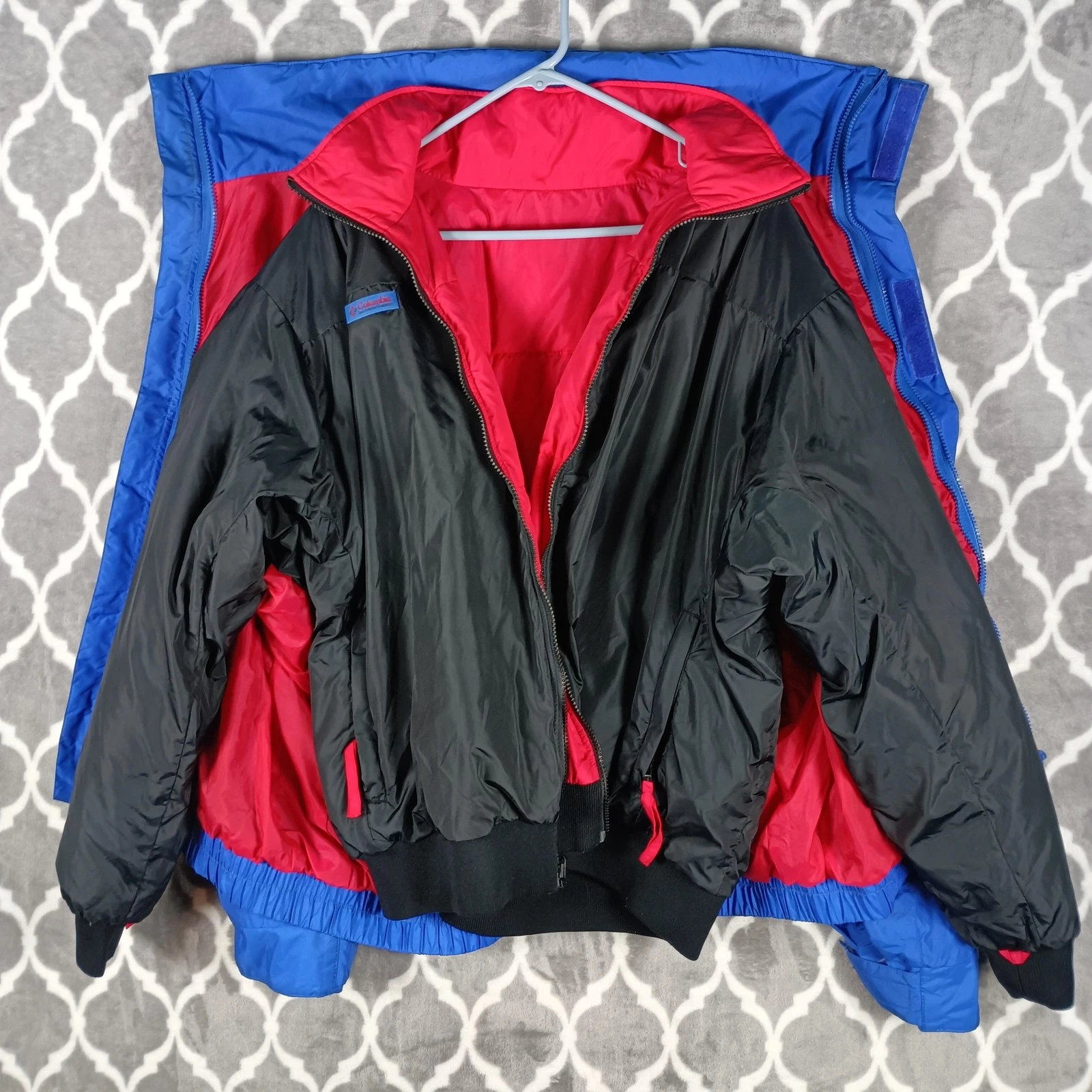 Columbia Whirlibird Jacket Men XL Blue 3 In 1 Zip Liner Down