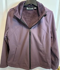 Free Country purple hooded zip front softshell jacket size XL