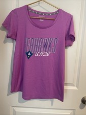 Champion UNCW Seahawks Women  s M Purple Cap Sleeve T-Shirt 18Pit-Pit 26L